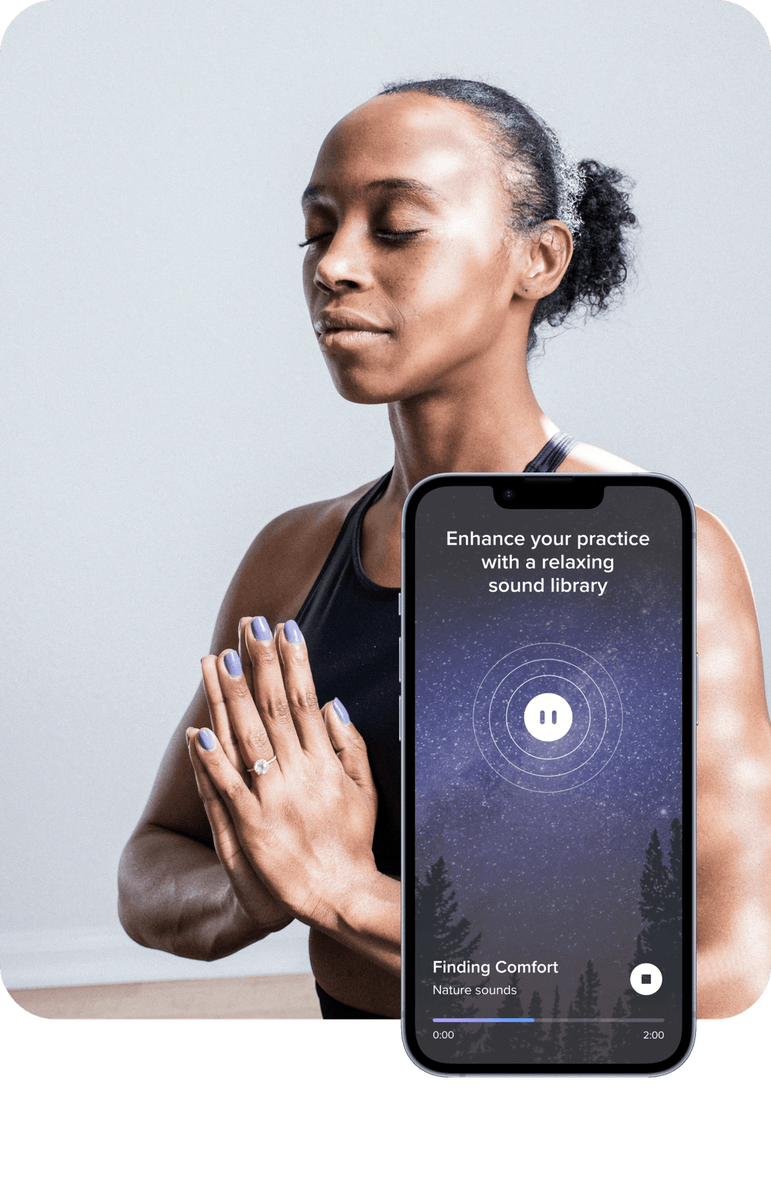 A woman meditating